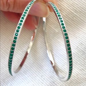 Rhodium Silver Plated Hoop Earrings